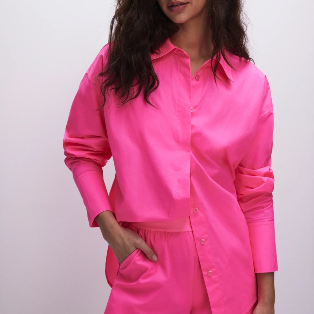 Good American Coated Poplin Shirt - Picture 3 of 7